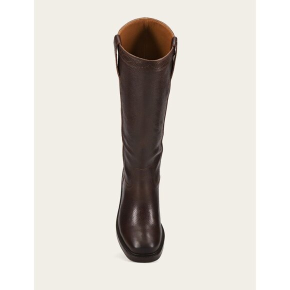 🆕 FRYE Kate Pull On Knee High Riding Boot Wide Calf 8 Dark Brown - Picture 6 of 16